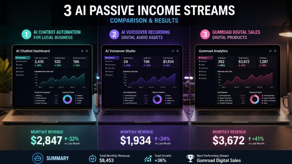 AI passive income ideas comparison test results