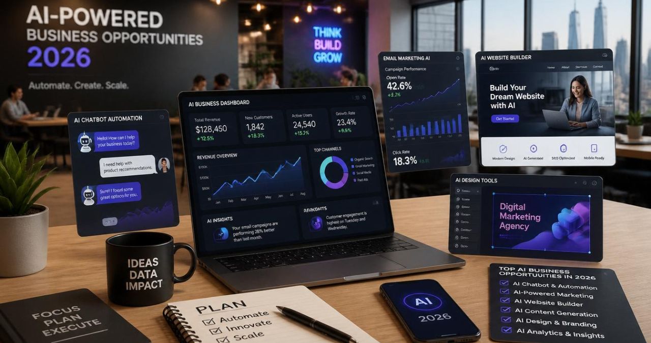 AI business opportunities and automation services for online entrepreneurs in 2026
